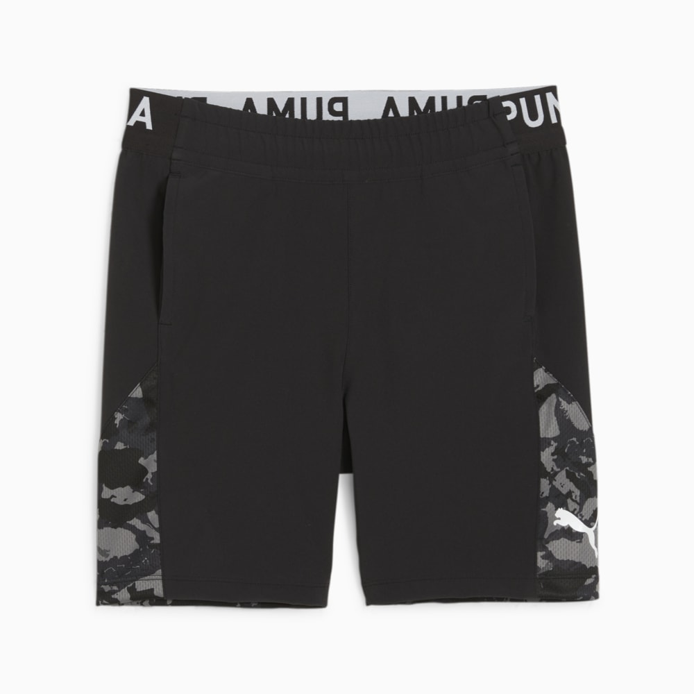 Изображение Puma Детские шорты PUMA Kids' Training All-Over Print Shorts #1: Puma Black