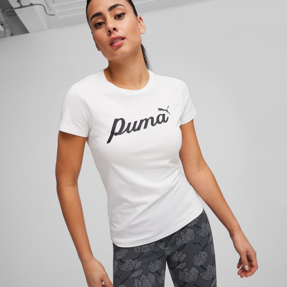 Изображение Puma Футболка ESS+ Women's Script Tee #2: Puma White