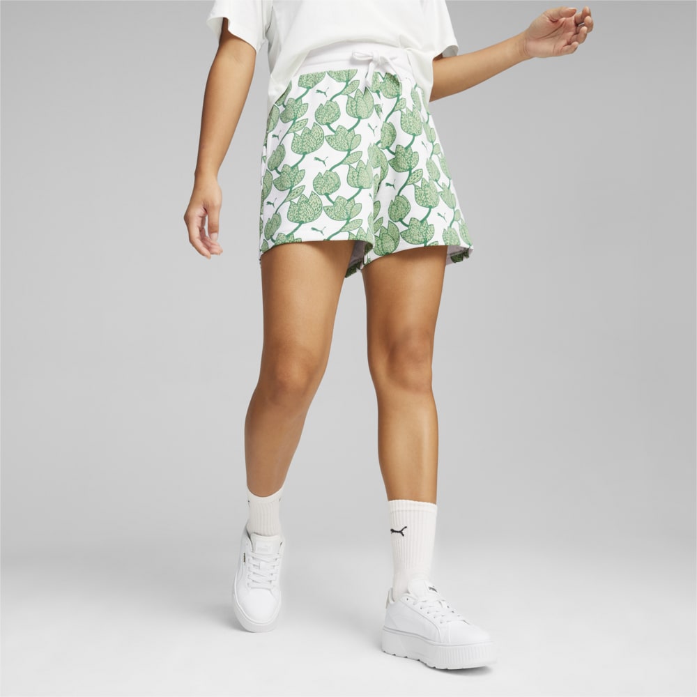 Изображение Puma Шорты BLOSSOM Women's Floral Patterned Shorts #1: Archive Green