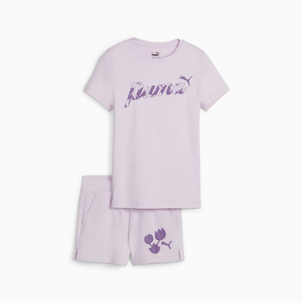 Изображение Puma Детский комплект BLOSSOM Youth Tee & Shorts Set #1: Grape Mist