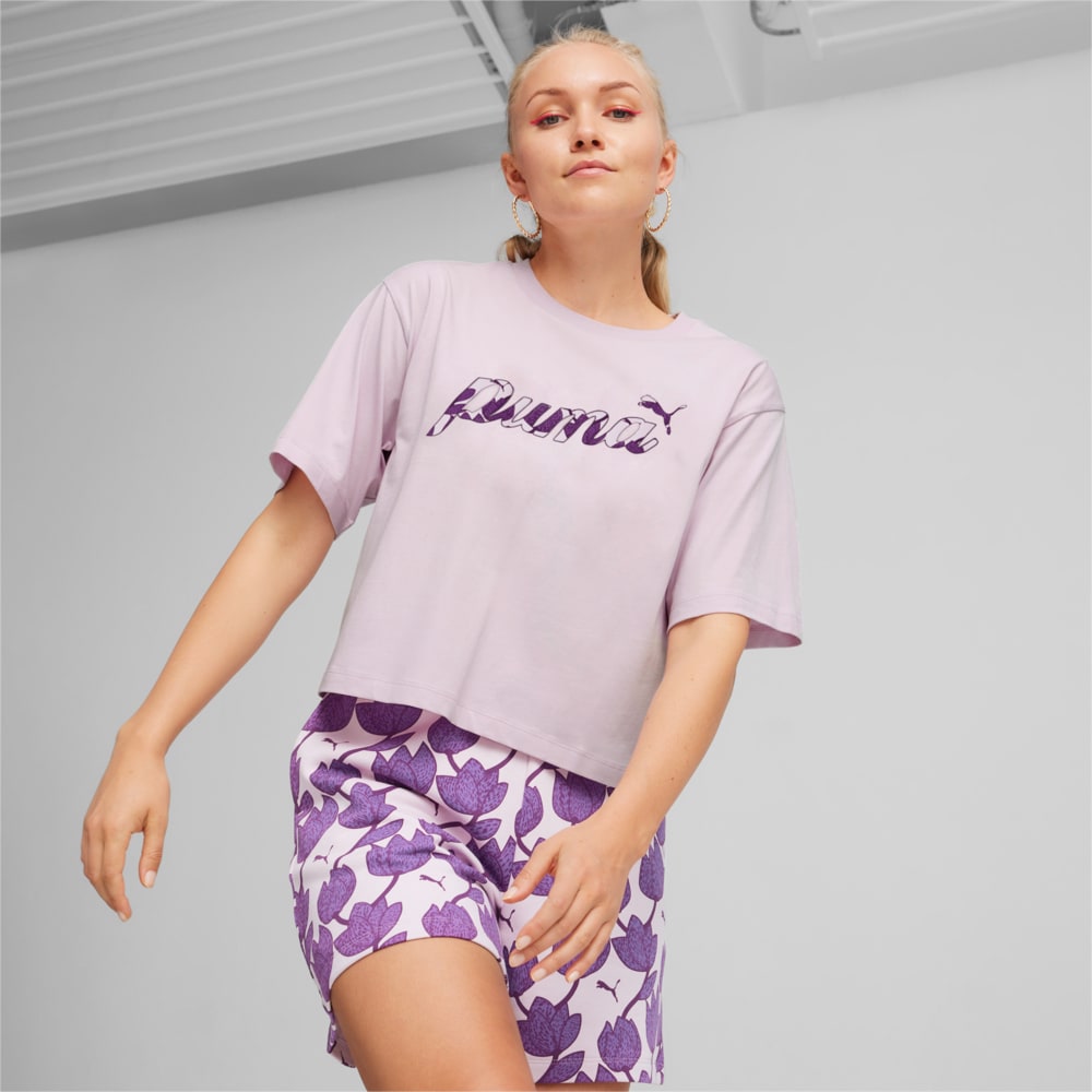 Изображение Puma Футболка BLOSSOM Women's Short Graphic Tee #1: Grape Mist