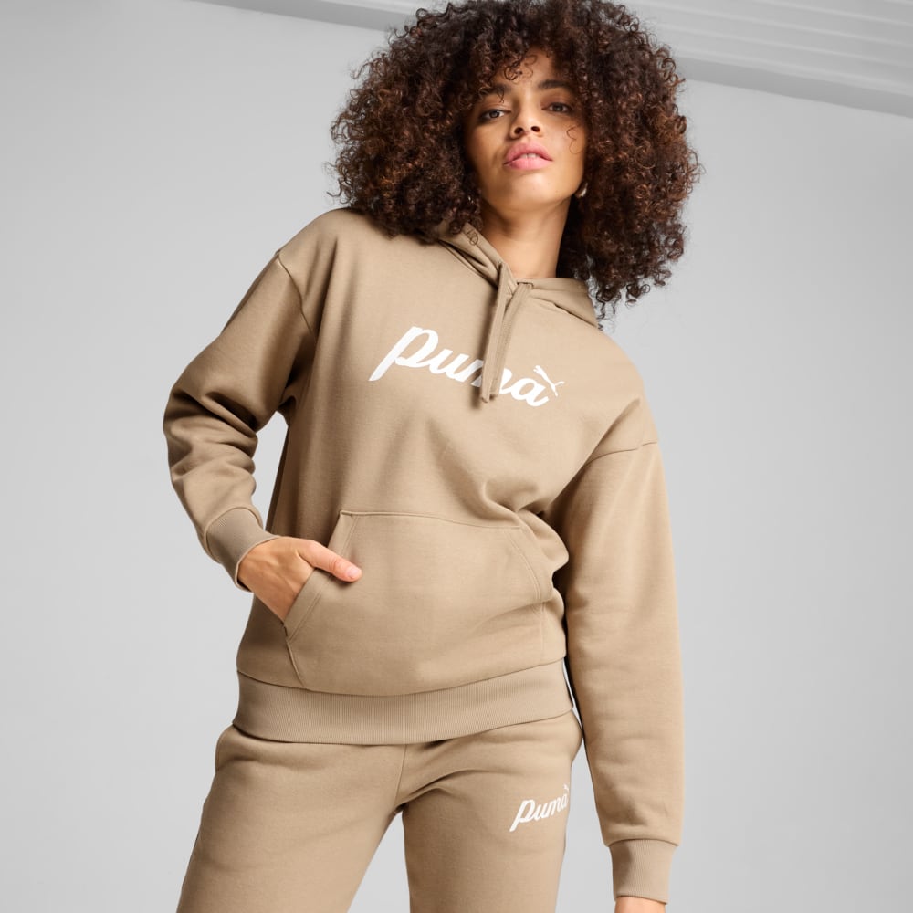 Изображение Puma Худи ESS+ Script Hoodie Women #1: Oak Branch-White Rubber