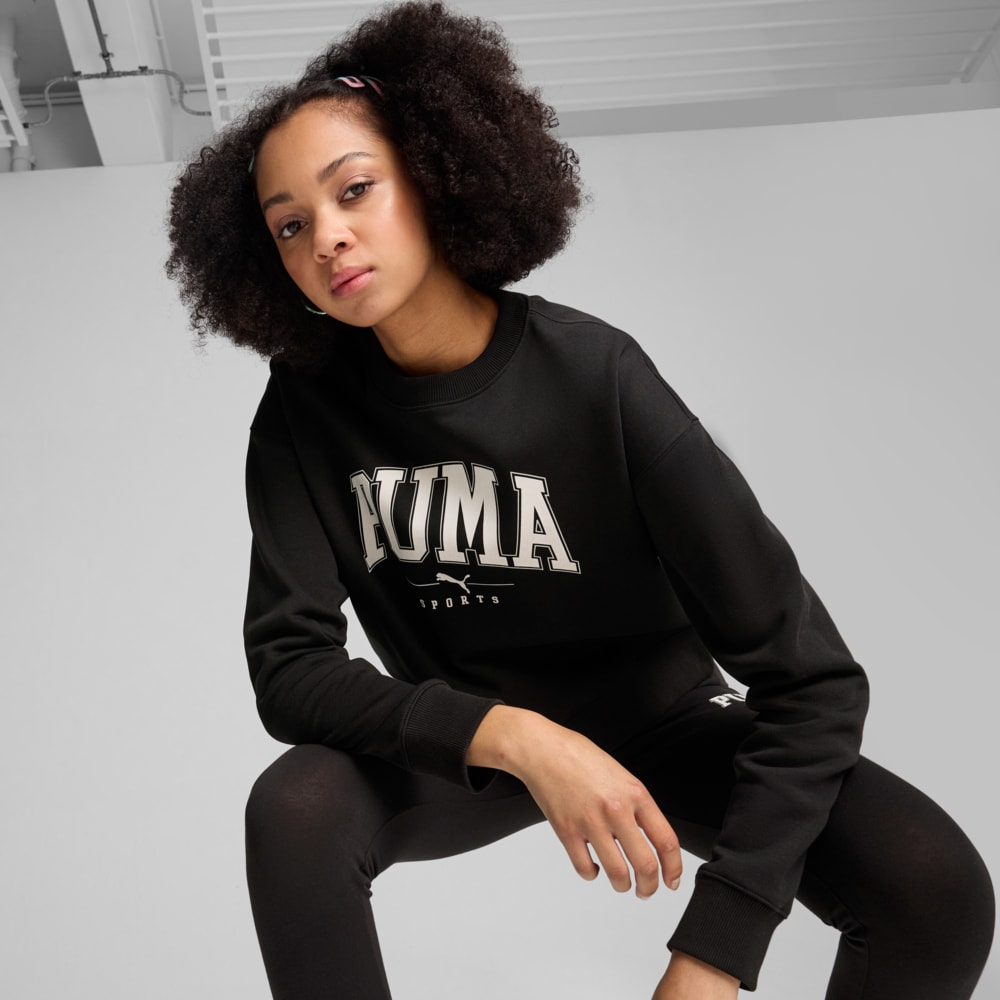 Зображення Puma Світшот PUMA SQUAD Full-Length Crewneck Women #1: Puma Black