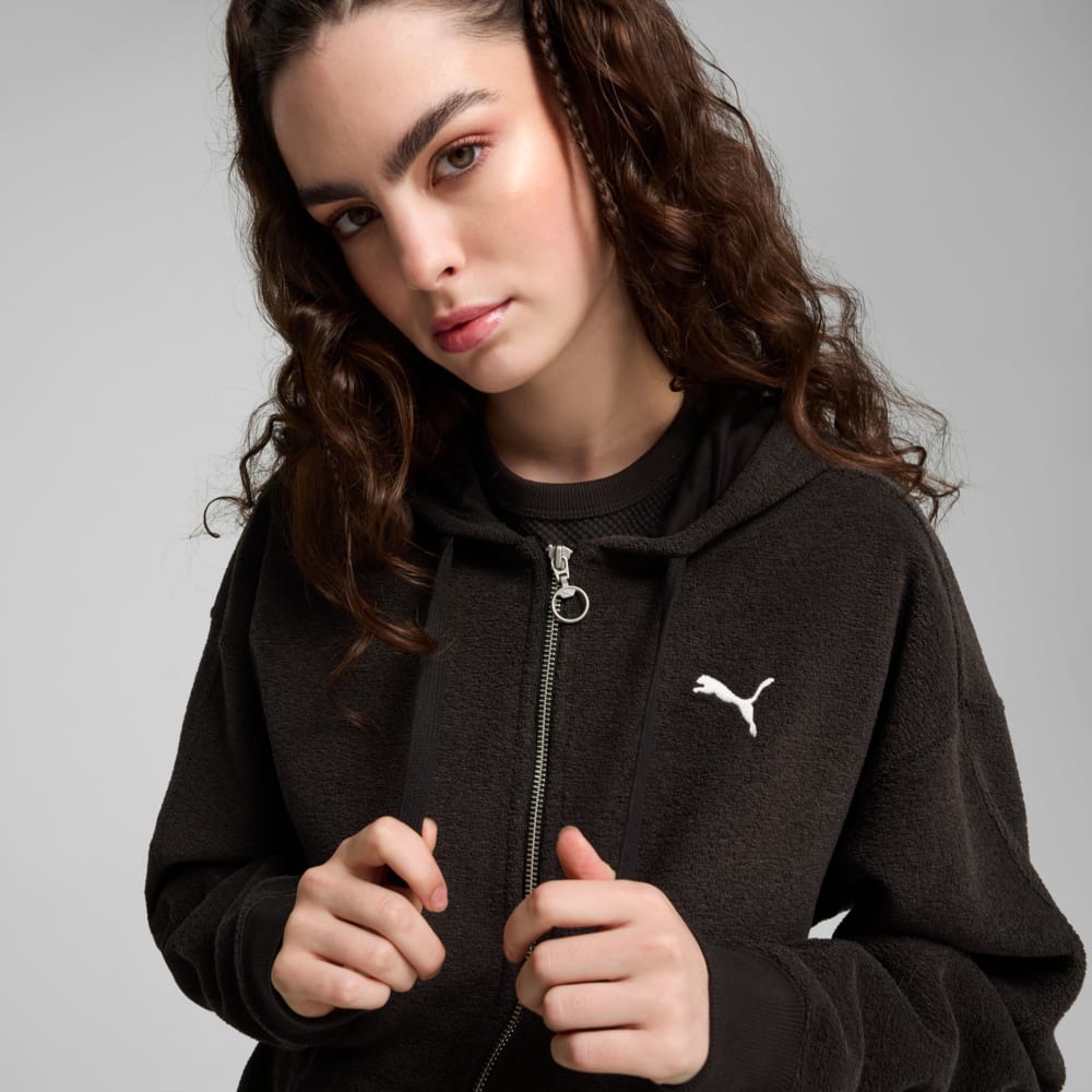 Изображение Puma Кофта HER Full-Zip Hoodie Women #2: Puma Black