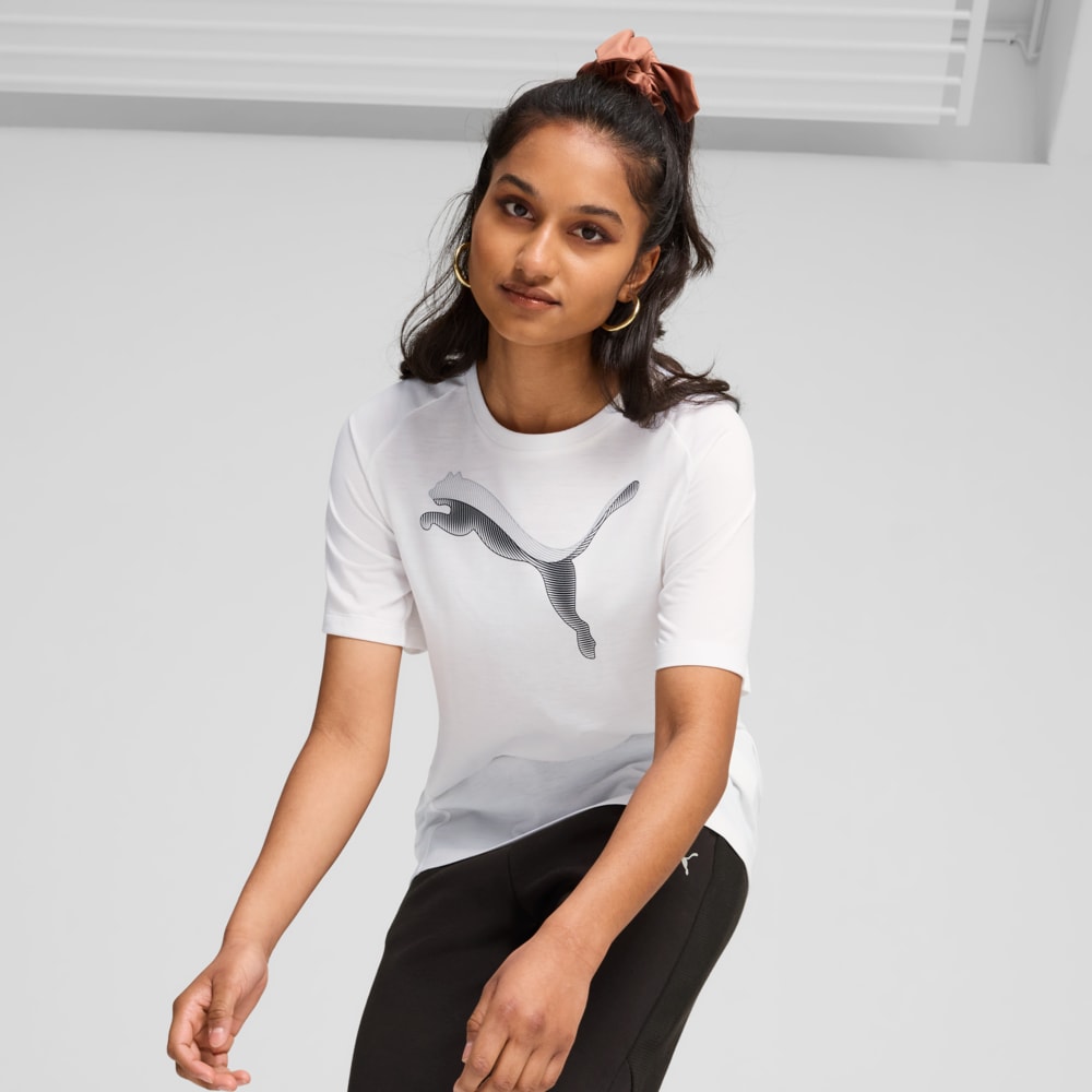 Изображение Puma Футболка EVOSTRIPE Tee Women #1: Puma White