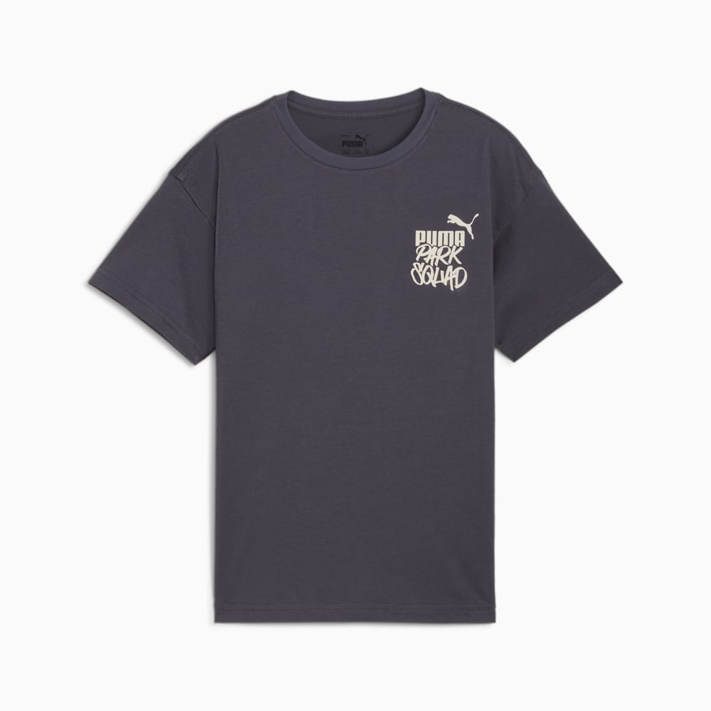 Изображение Puma Детская футболка ESS+ MID 90s Graphic Tee Youth #1: Galactic Gray