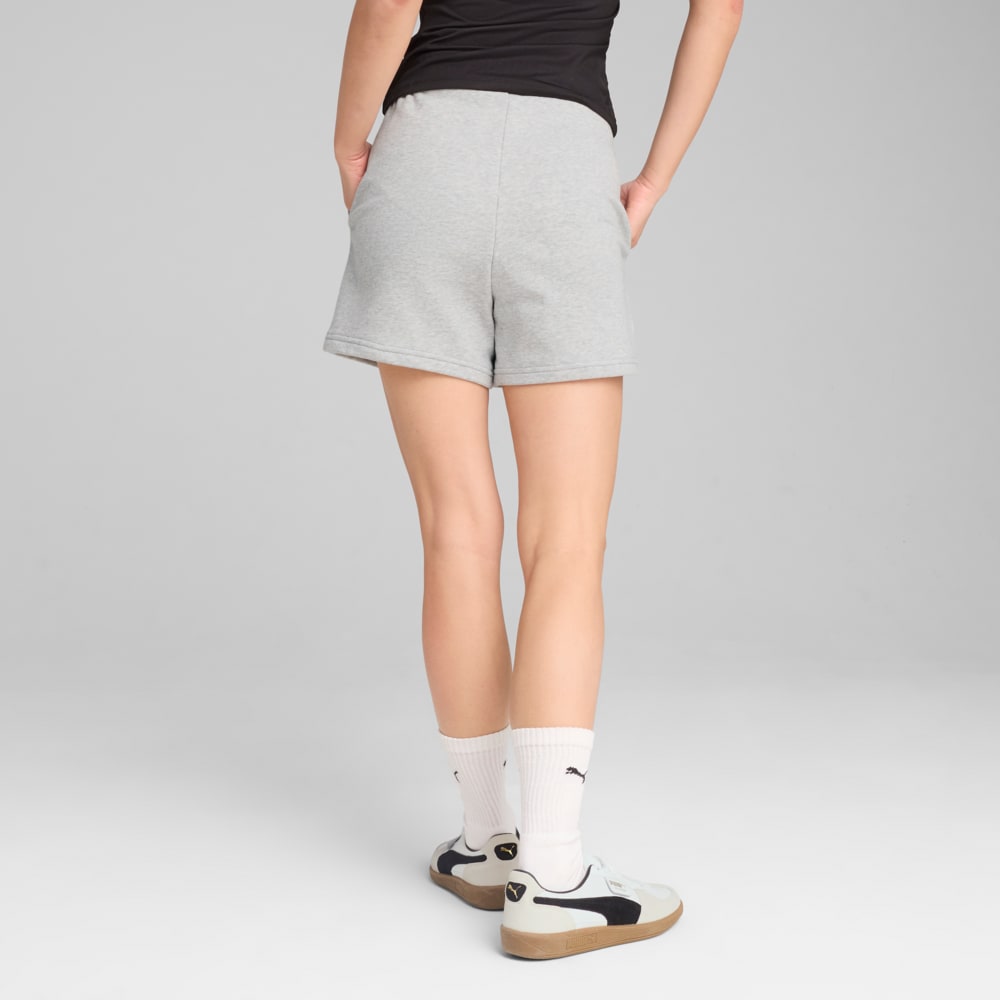 Изображение Puma Шорты Essentials Small No. 1 Logo 5'' High-Waist Shorts Women #2: light gray heather