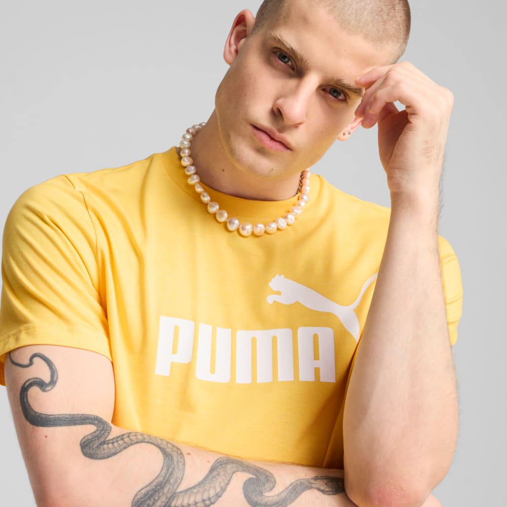 Изображение Puma Футболка Essentials No. 1 Logo Heather Tee Men #2: Sunny Yellow