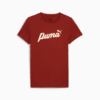 Изображение Puma Детская футболка ESS+ SCRIPT Metallic Tee Youth #1: Intense Red-gold foil