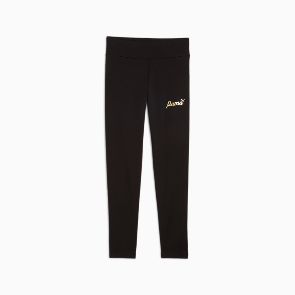 Зображення Puma Дитячі легінси ESS+ SCRIPT Metallic Leggings Youth #1: Puma Black-Gold foil