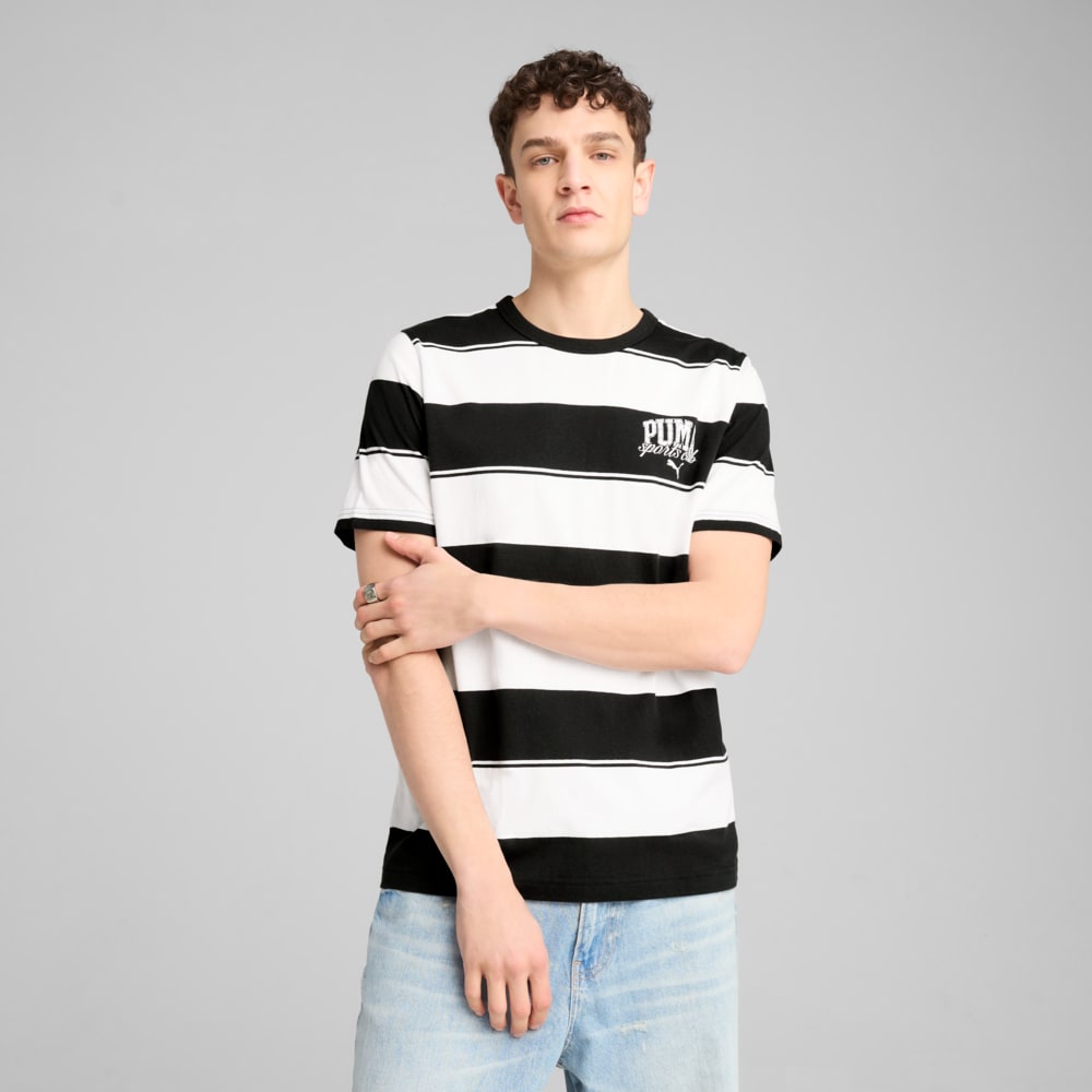 Изображение Puma Футболка PUMA Class Striped Tee Men #1: Puma Black