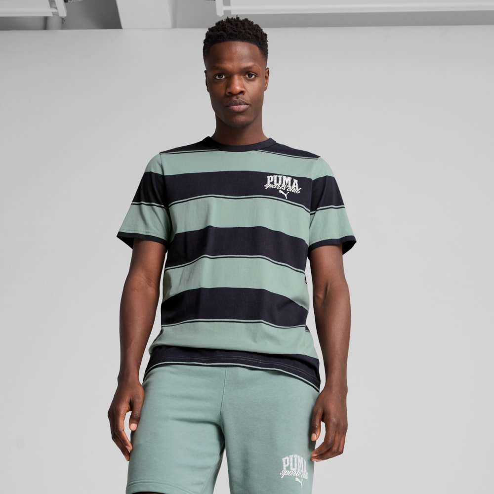 Изображение Puma Футболка PUMA Class Striped Tee Men #1: Green Moon