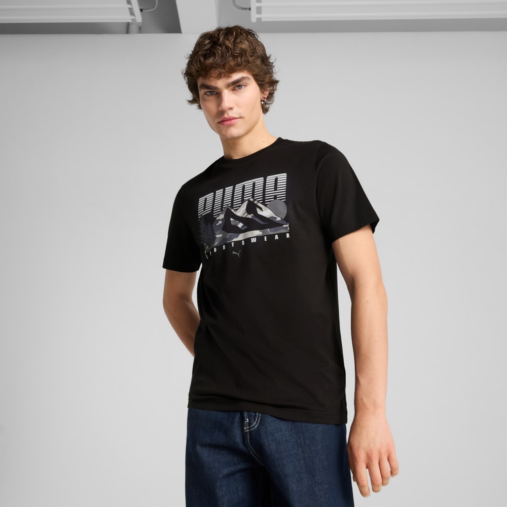 Изображение Puma Футболка Graphics Mountain Tee Men #1: Puma Black
