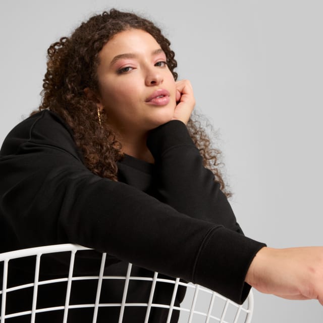 Imagen PUMA Polerón holgado de cuello redondo ESS con logotipo N.º 1 para mujer