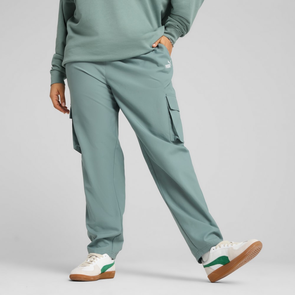 Зображення Puma Штани Essentials Small No. 1 Logo Woven Cargo Pants Women #2: Green Moon