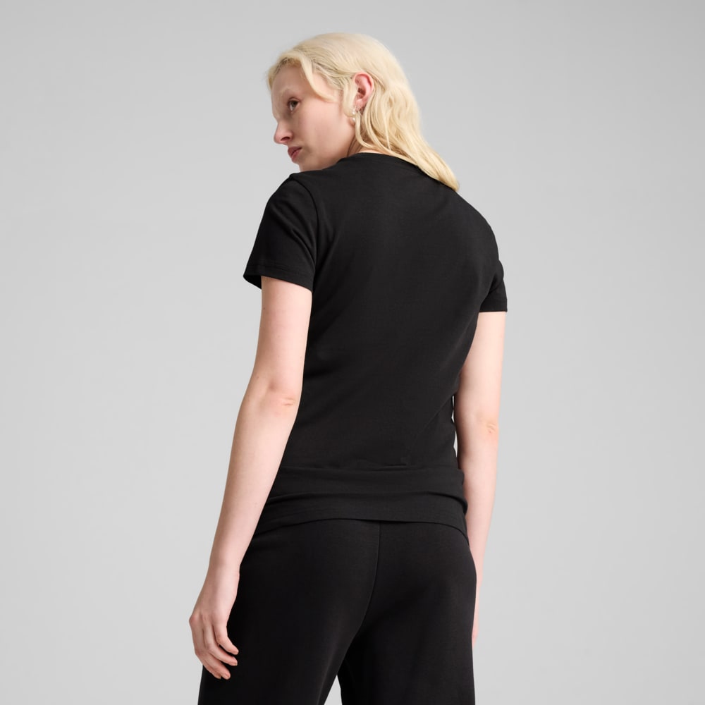 Изображение Puma Футболка ESS METALLIC Tee Women #2: Puma Black-Metallic Silver