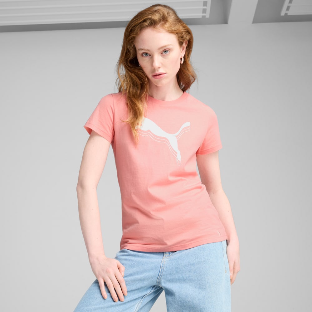 Изображение Puma Футболка ESS METALLIC Tee Women #1: Pink Fruit-Metallic silver