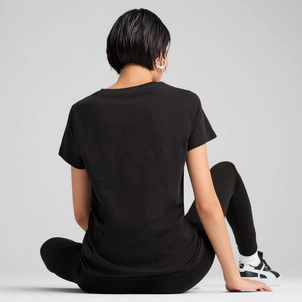 Изображение Puma Футболка ESS METALLIC Tee Women #2: Puma Black-Metallic Gold
