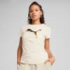 Изображение Puma Футболка ESS METALLIC Tee Women #1: Alpine Snow-Metallic Gold