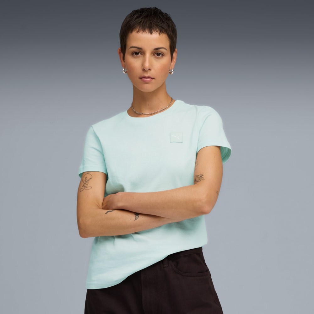 Изображение Puma Футболка ESS ELEVATED Tee Women #1: Peaceful Blue