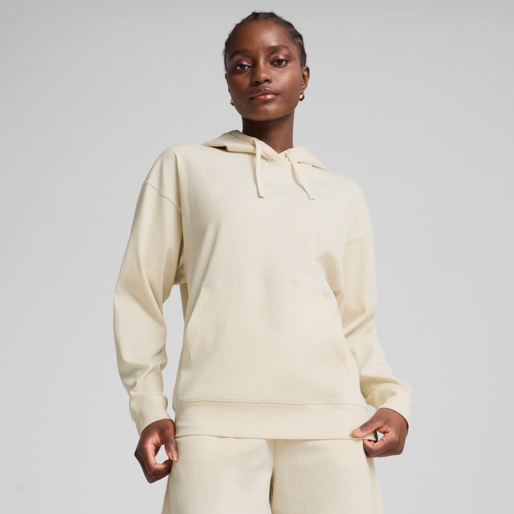 Изображение Puma Худи ESS ELEVATED Comfort Rib Hoodie Women #1: Alpine Snow