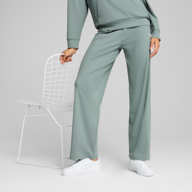 Image PUMA Calça ESS ELEVATED High-Waist Straight Leg Rib Feminina