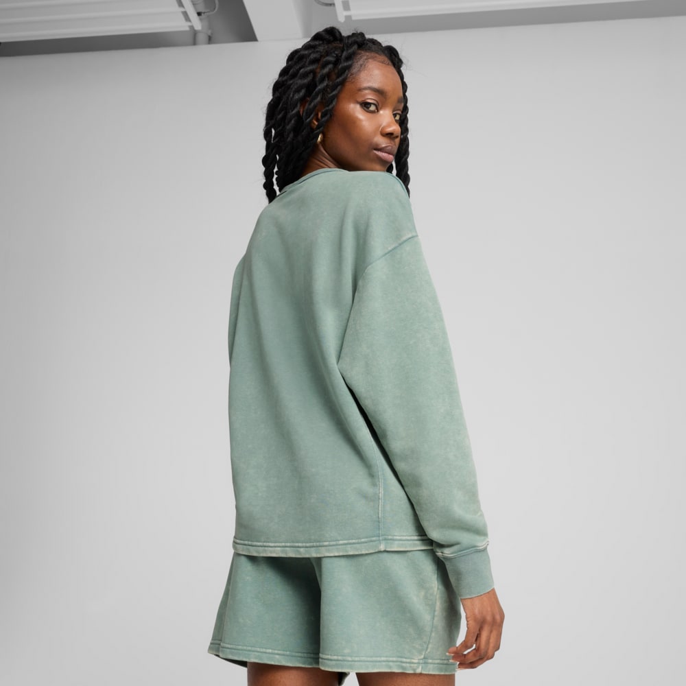 Изображение Puma Свитшот PUMA CLASS Comfort Washed Crew Women #2: Green Moon