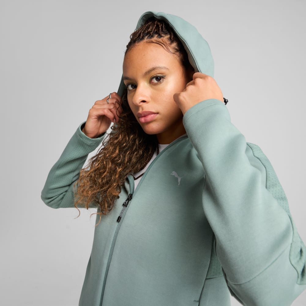 Изображение Puma Кофта EVOSTRIPE Full-Zip Hoodie Women #2: Green Moon
