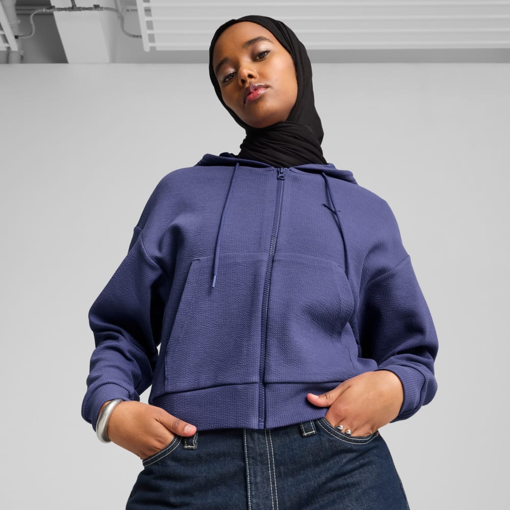 Зображення Puma Кофта HER Comfort Crop Full-Zip Hoodie Women #1: Blue Crystal