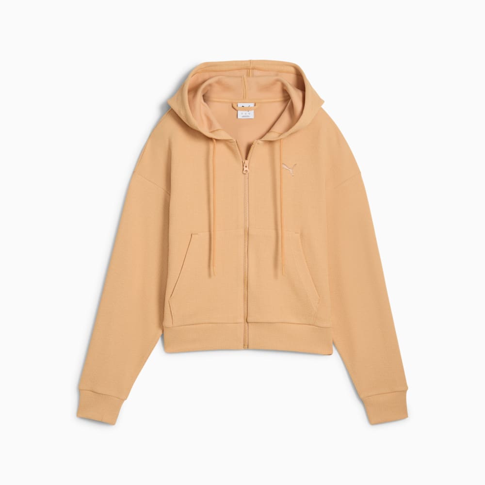 Изображение Puma Кофта HER Comfort Crop Full-Zip Hoodie Women #1: Warm Beige