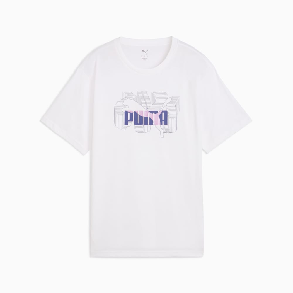 Зображення Puma Футболка GRAPHICS Stacked No. 1 Logo Relaxed Tee Women #1: Puma White