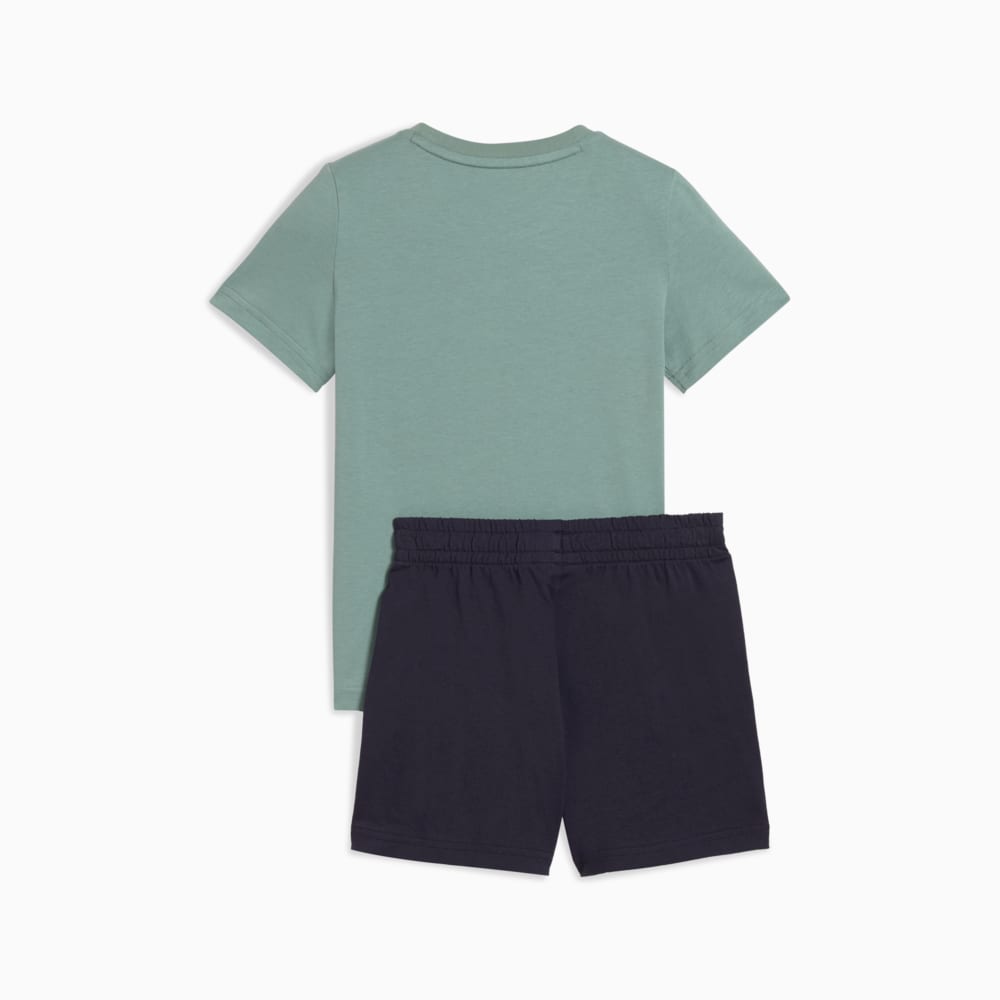 Изображение Puma Детский костюм Essentials No.1 Logo Tee and Shorts Set Kids #2: Green Moon-New Navy