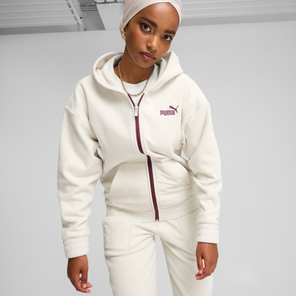 Изображение Puma Кофта ESS ELEVATED Full-Zip Hoodie #1: Alpine Snow