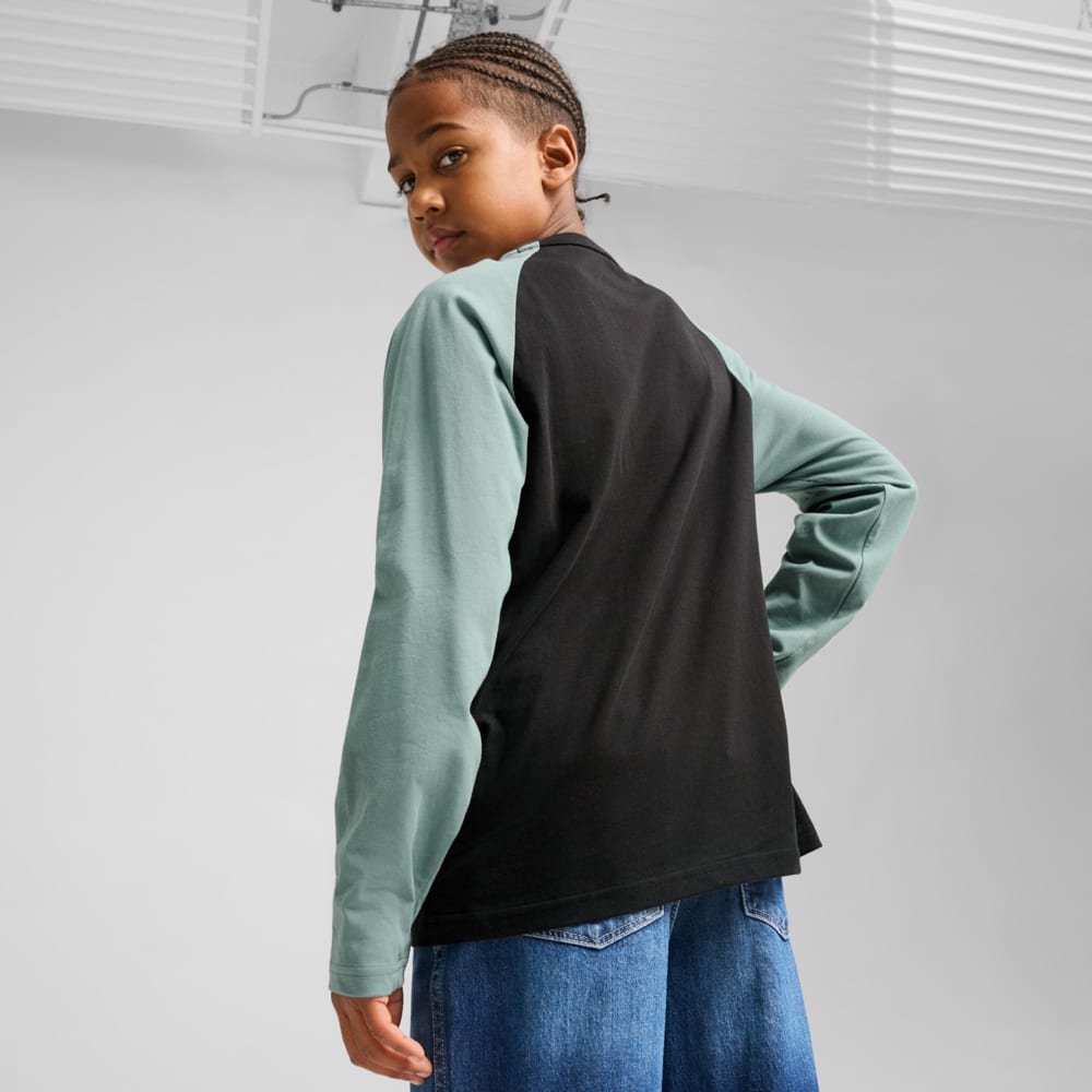 Изображение Puma Детский лонгслив MID90S Longsleeve Tee Youth #2: Puma Black