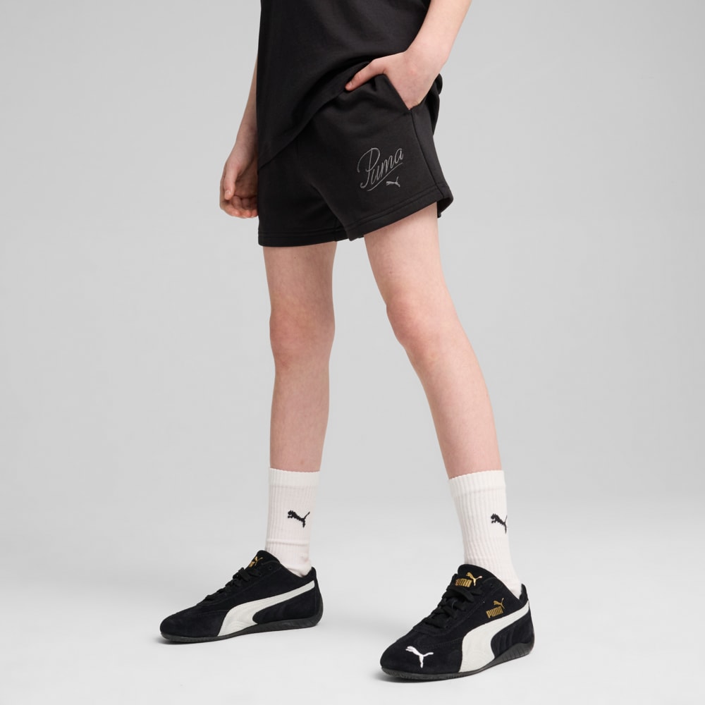 Зображення Puma Дитячі шорти Essentials Script Shorts Youth #1: Puma Black