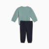 Изображение Puma Детский костюм Minicats Essentials Crew Set Toddler #2: Green Moon