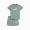 Изображение Puma Детские футболка и шорты Minicats Sandy Adventures Tee and Shorts Set Toddler #1: Green Moon