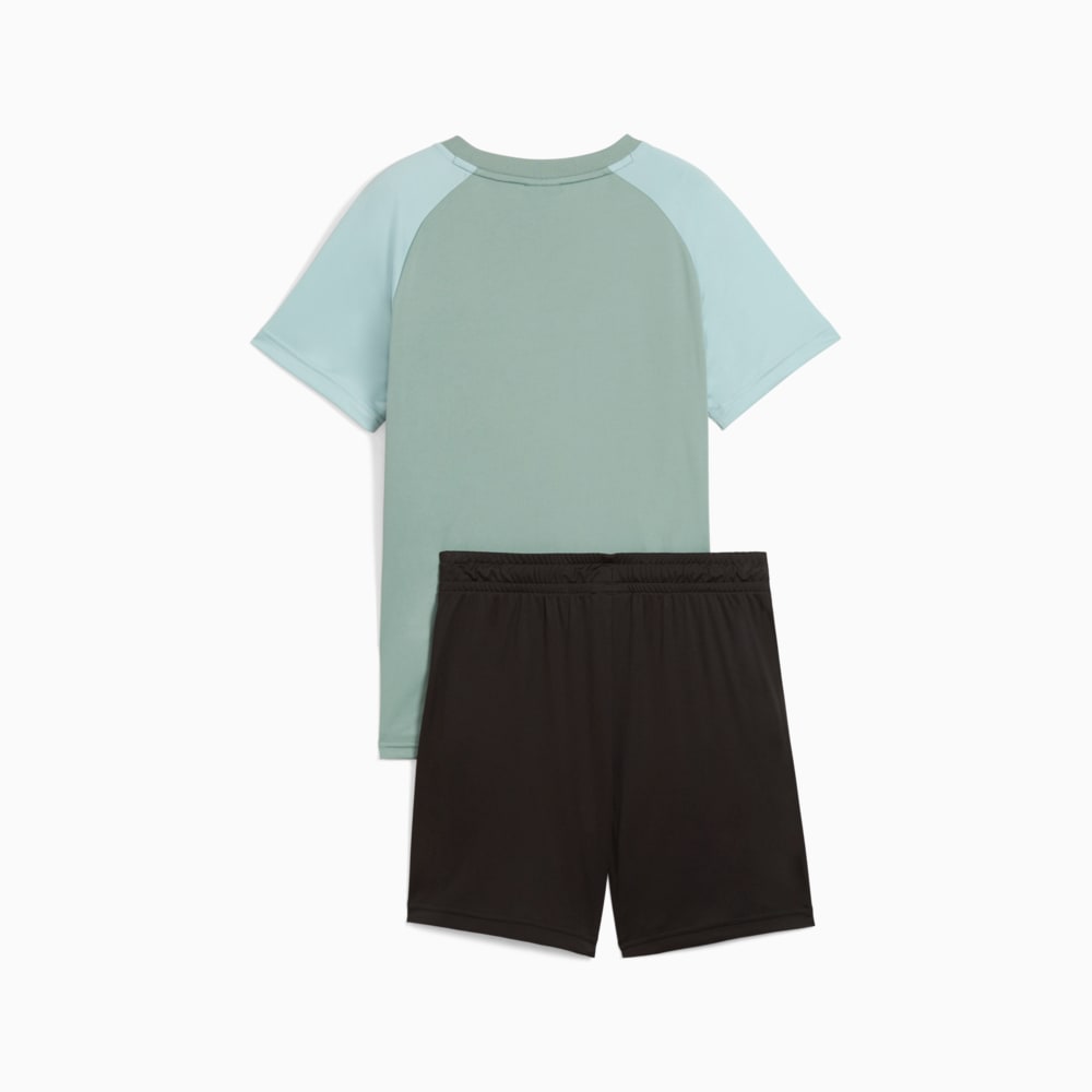 Изображение Puma Детский костюм Essentials No. 1 Logo Poly Tee and Shorts Set Youth #2: Green Moon