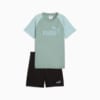 Изображение Puma Детский костюм Essentials No. 1 Logo Poly Tee and Shorts Set Youth #1: Green Moon