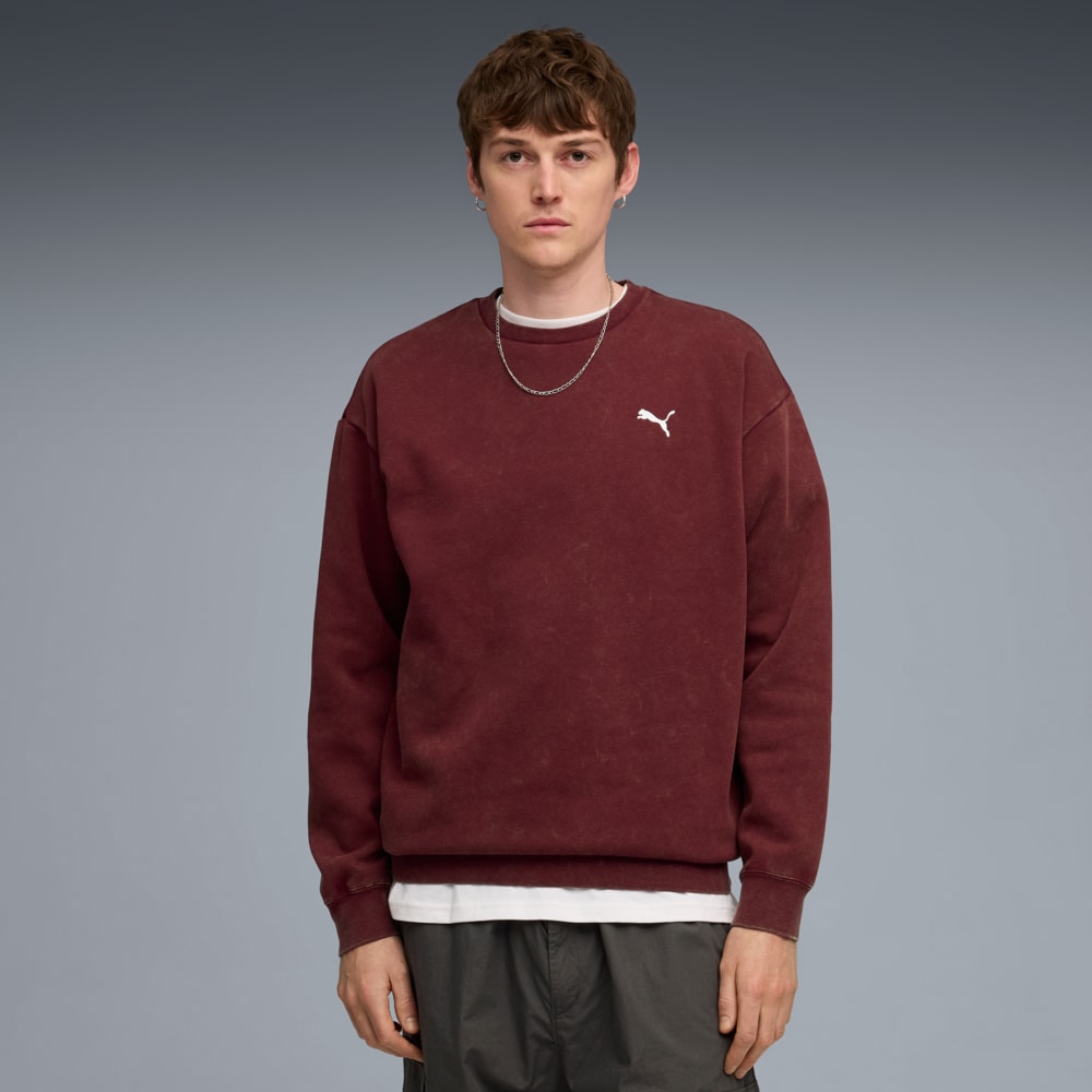 Зображення Puma Світшот Essentials Elevated Relaxed Wash Crew Sweatshirt Men #1: Ruby Shimmer