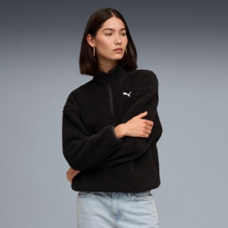 Изображение Puma Свитшот Essentials Elevated Comfort Half-Zip Crew Sweat Women