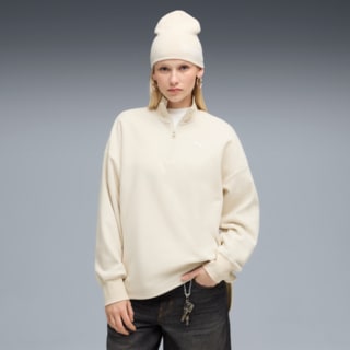 Изображение Puma Свитшот HER Oversized Half-Zip Winterized Crew Women
