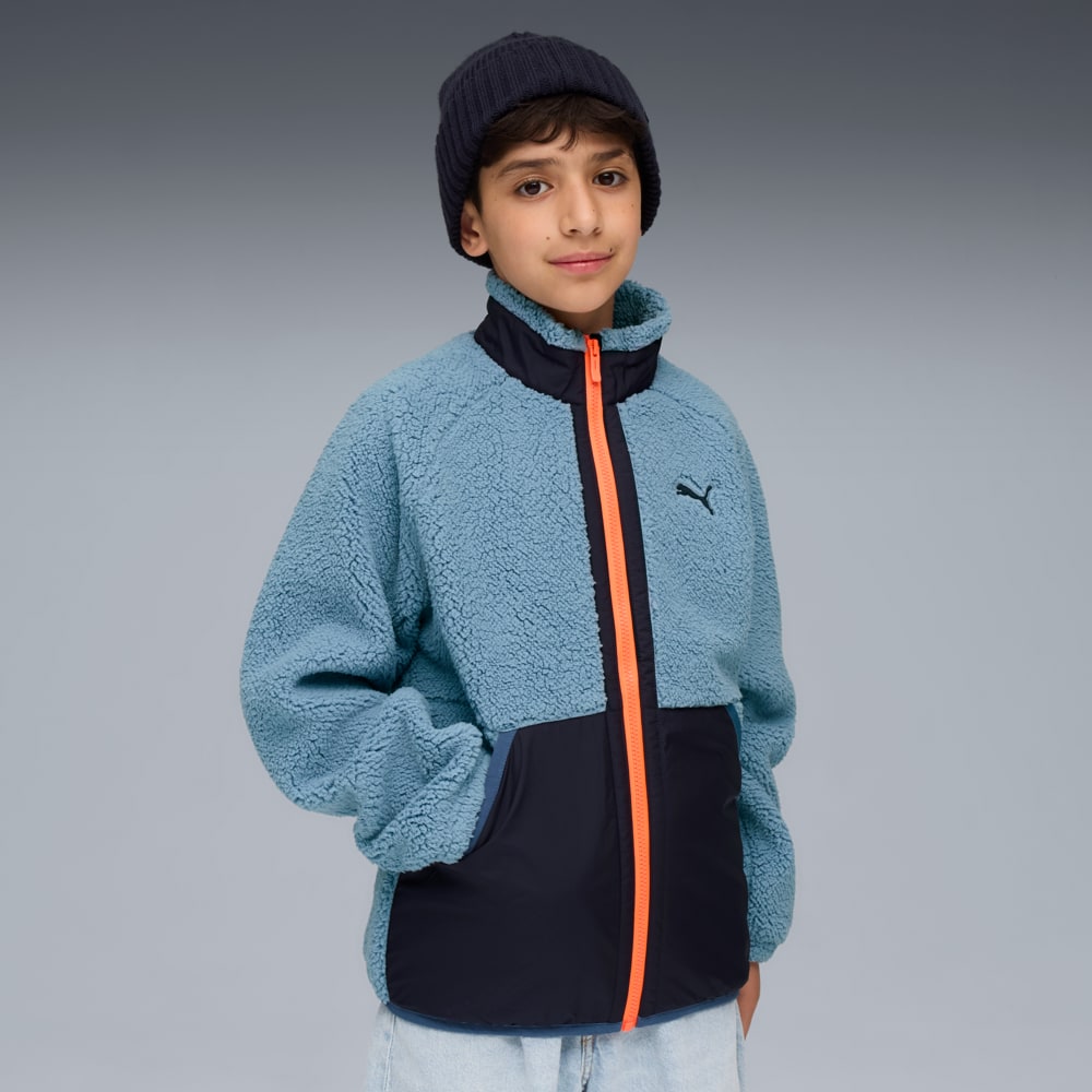 Изображение Puma Детская куртка Hybrid Sherpa Jacket Youth #1: Cool Blue
