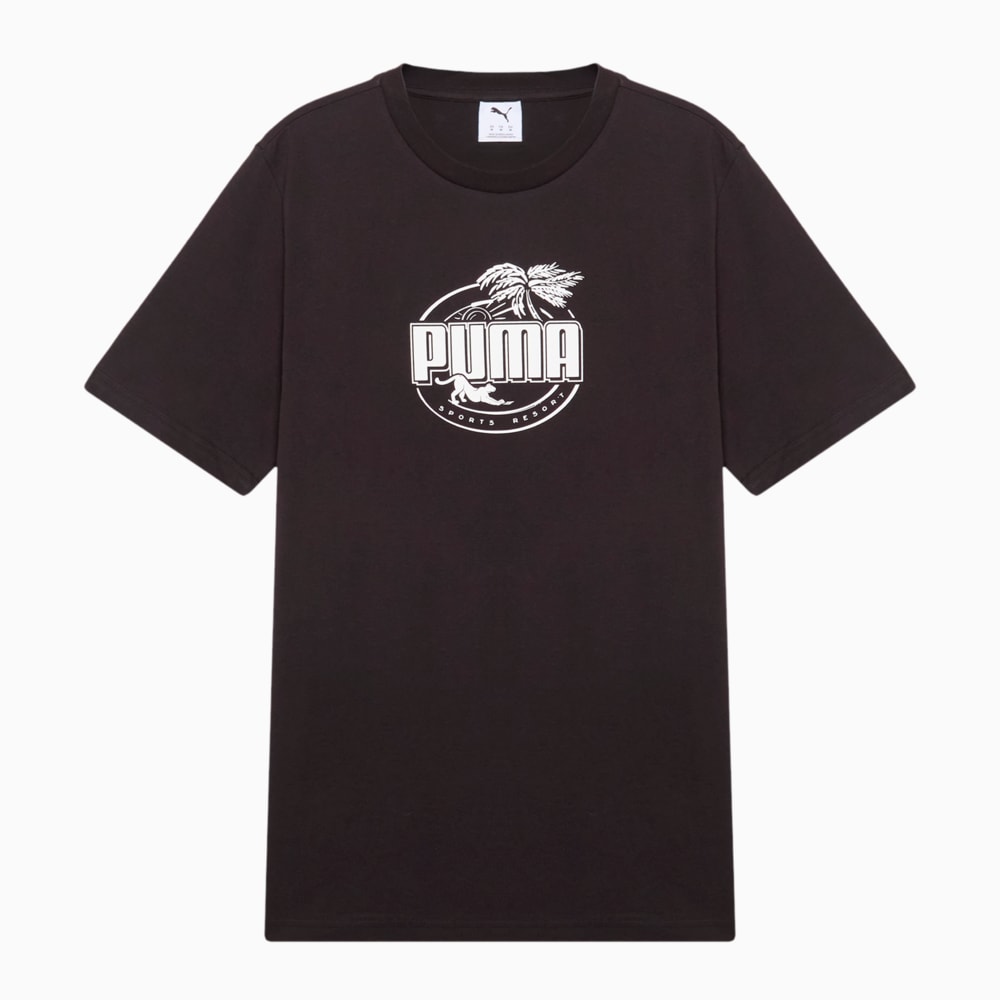 Изображение Puma Футболка Palm Resort Graphic Tee Men #1: Puma Black