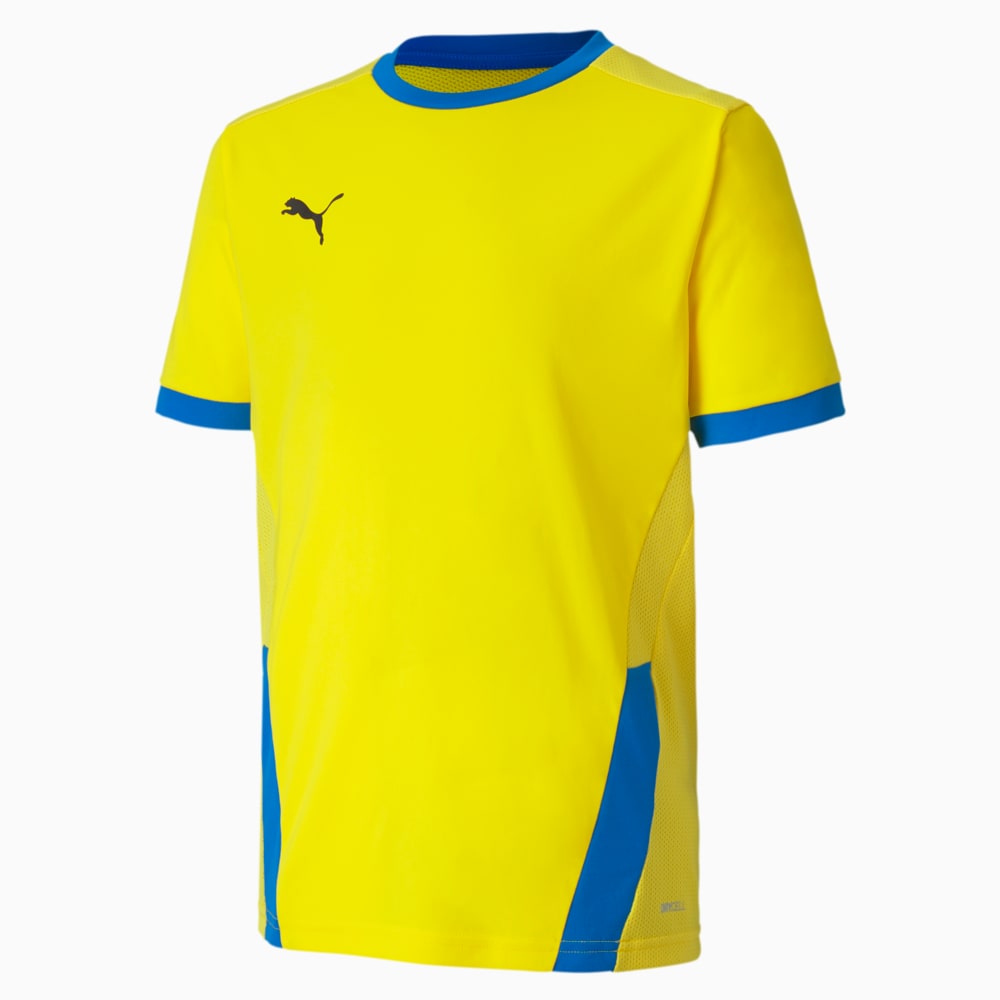 Изображение Puma Детская футболка teamGOAL 23 Jersey Jr #1: Cyber Yellow-Electric Blue Lemonade