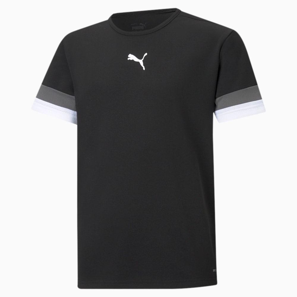 Зображення Puma Дитяча футболка teamRISE Youth Football Jersey #1: Puma Black-Smoked Pearl-Puma White