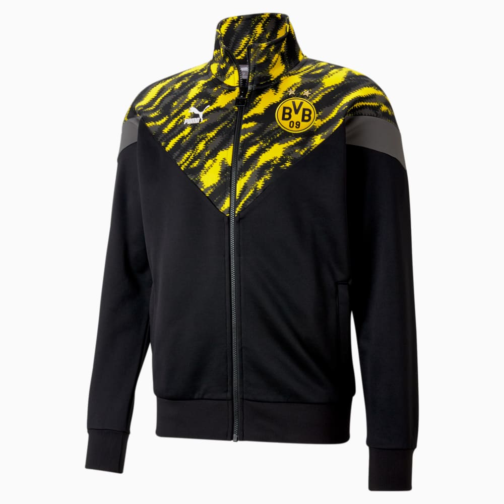 BVB Iconic MCS Men s Football Track Jacket 10 Black Puma Black Cyber Yellow Puma 758587 01