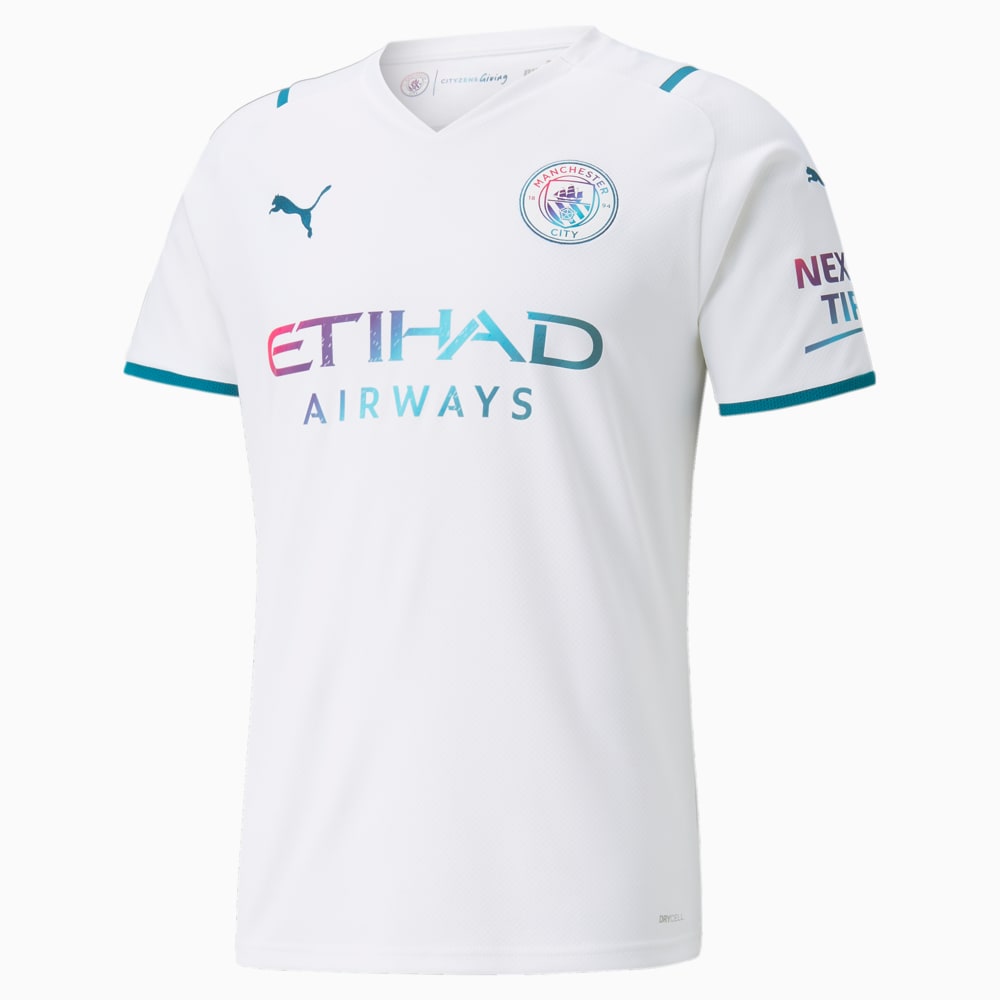 Изображение Puma Футболка Man City Away Replica Men’s Jersey 21/22 #1: Puma White-Ocean Depths