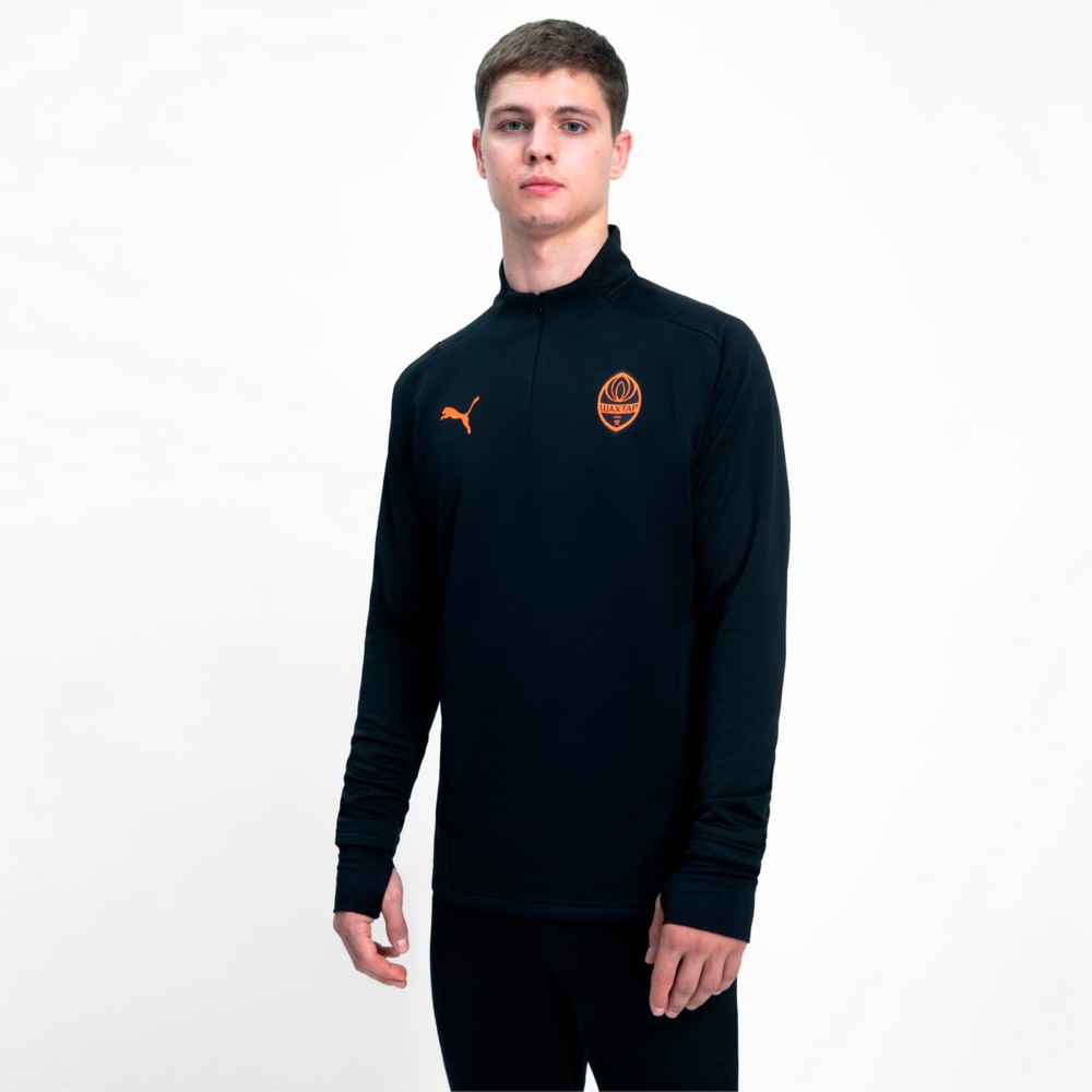 Изображение Puma Олимпийка FCSD Pro Training Quarter-Zip Men’s Football Top #1: Puma Black-GOLDEN POPPY