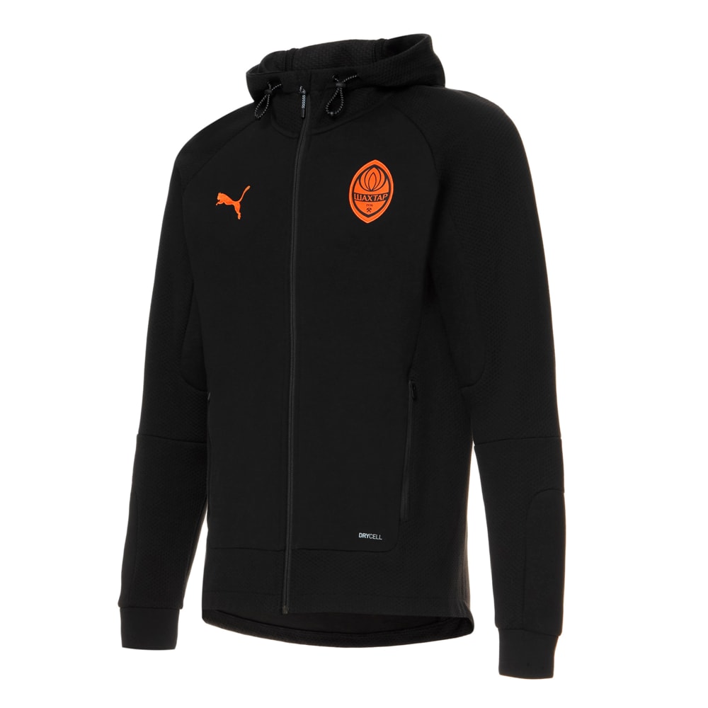 Изображение Puma Толстовка FCSD Casuals Hooded Men’s Football Jacket #1: Puma Black-GOLDEN POPPY